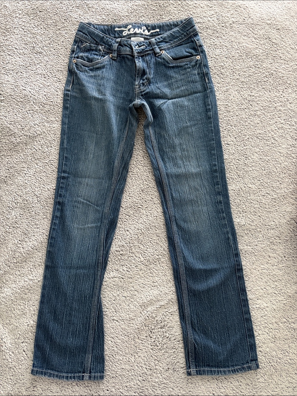 Levi's Dark Blue Straight Leg Jeans - Stretch Girls size 12
